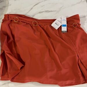 Time and Tru Burnt Orange swim Skirt